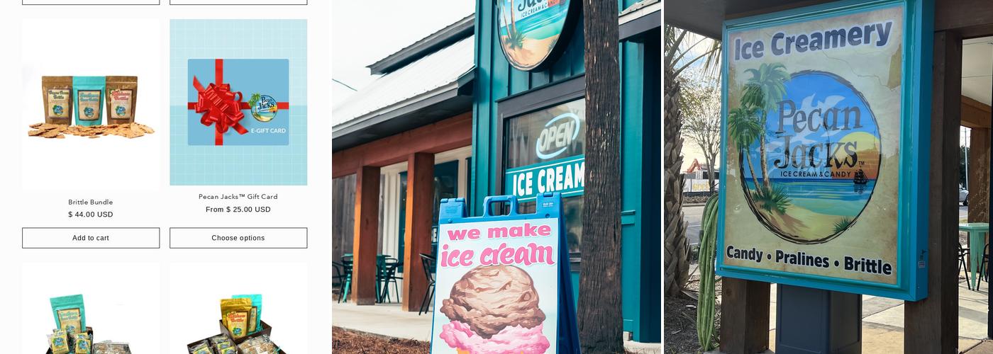 Pecan Jacks Ice Cream & Candy - Destin Menu