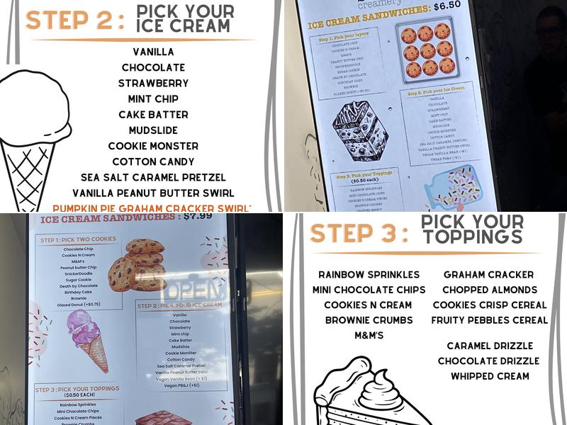 Stack Creamery Menu