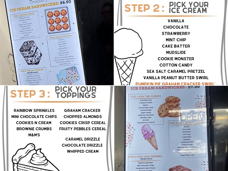 Stack Creamery Menu