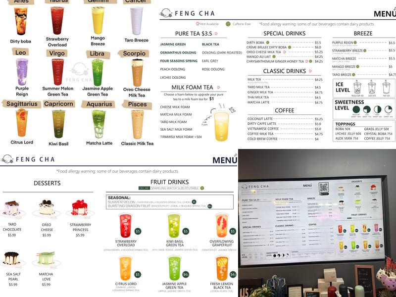 Feng Cha Menu