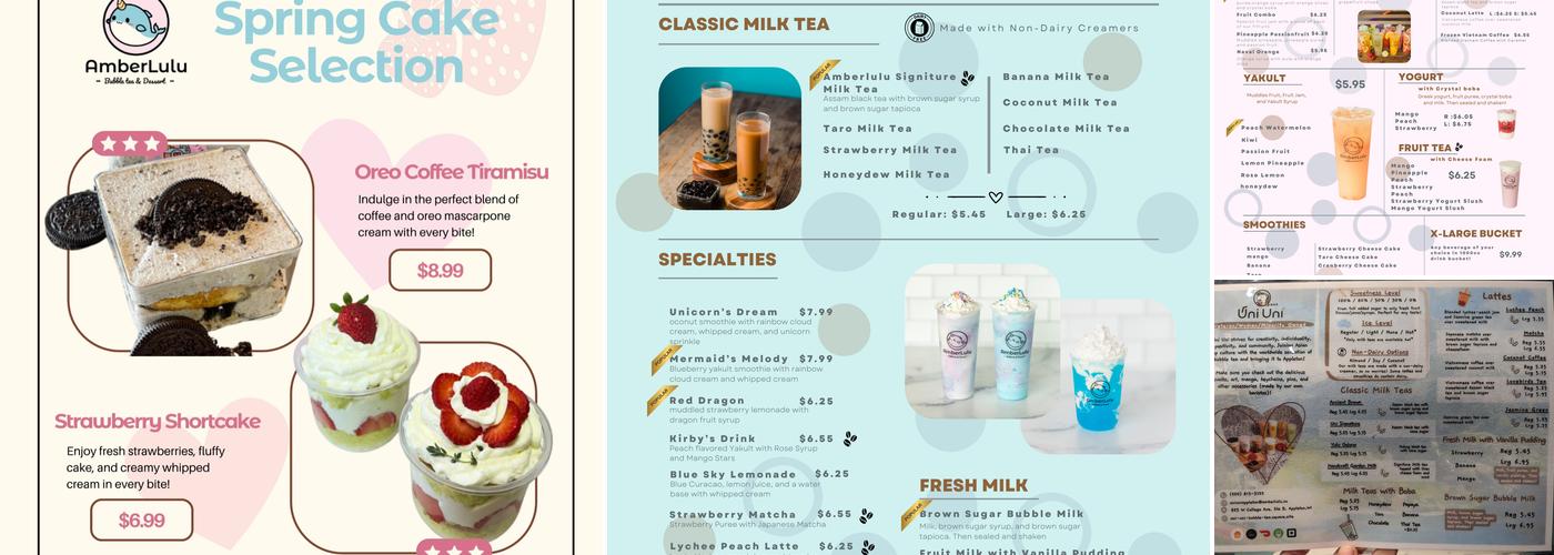 Uni Uni Bubble Tea Menu