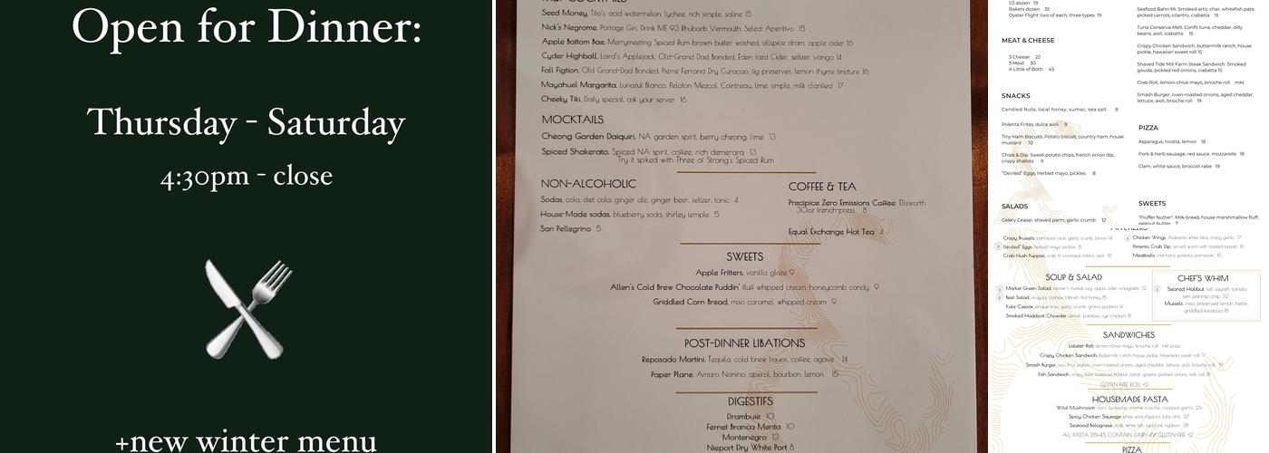Merchant & Frye Menu
