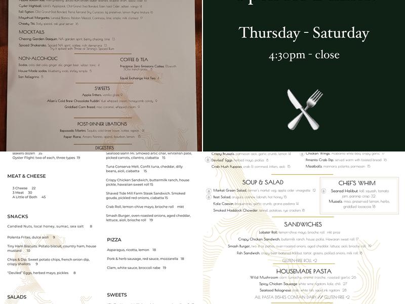 Merchant & Frye Menu