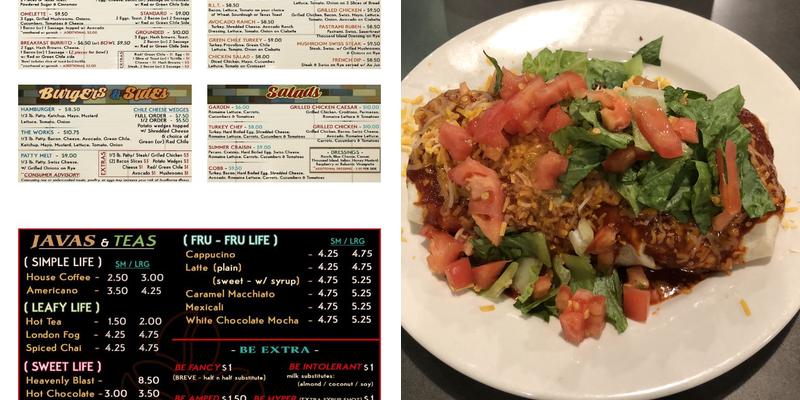 Grounded Coffee Shop and Bookstore Menu