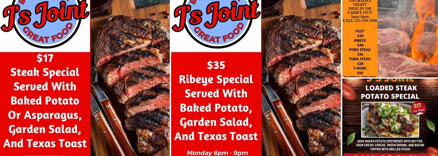 J's Joint Menu