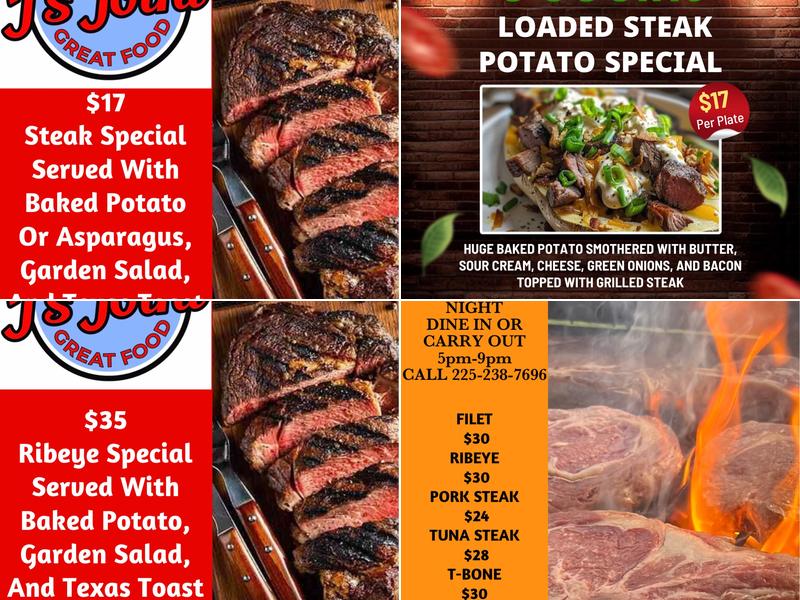 J's Joint Menu