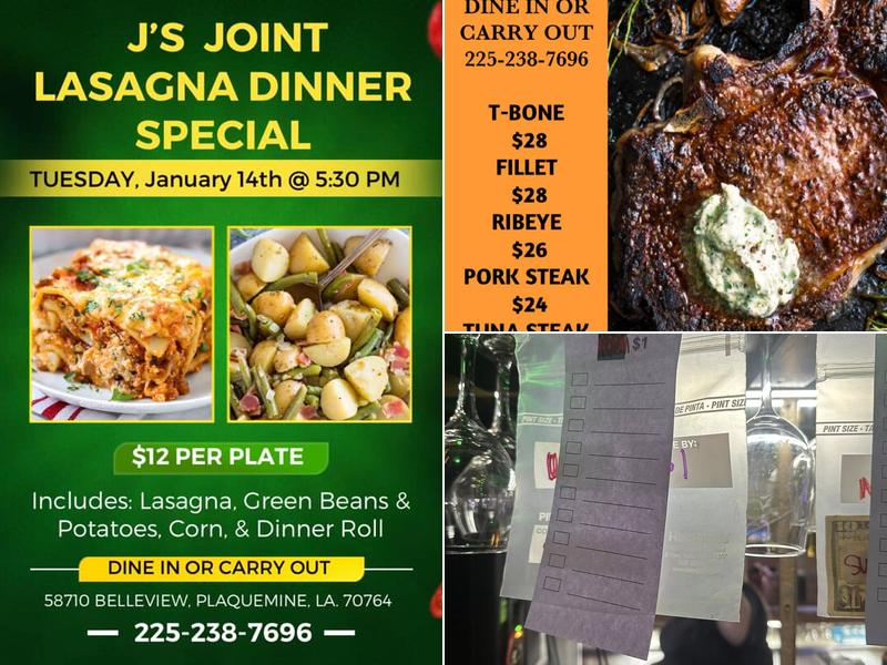 J's Joint 58718 Belleview Dr, Plaquemine