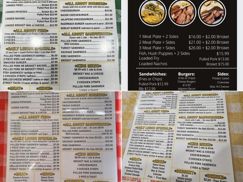 BigMac’s Barbeeque Menu