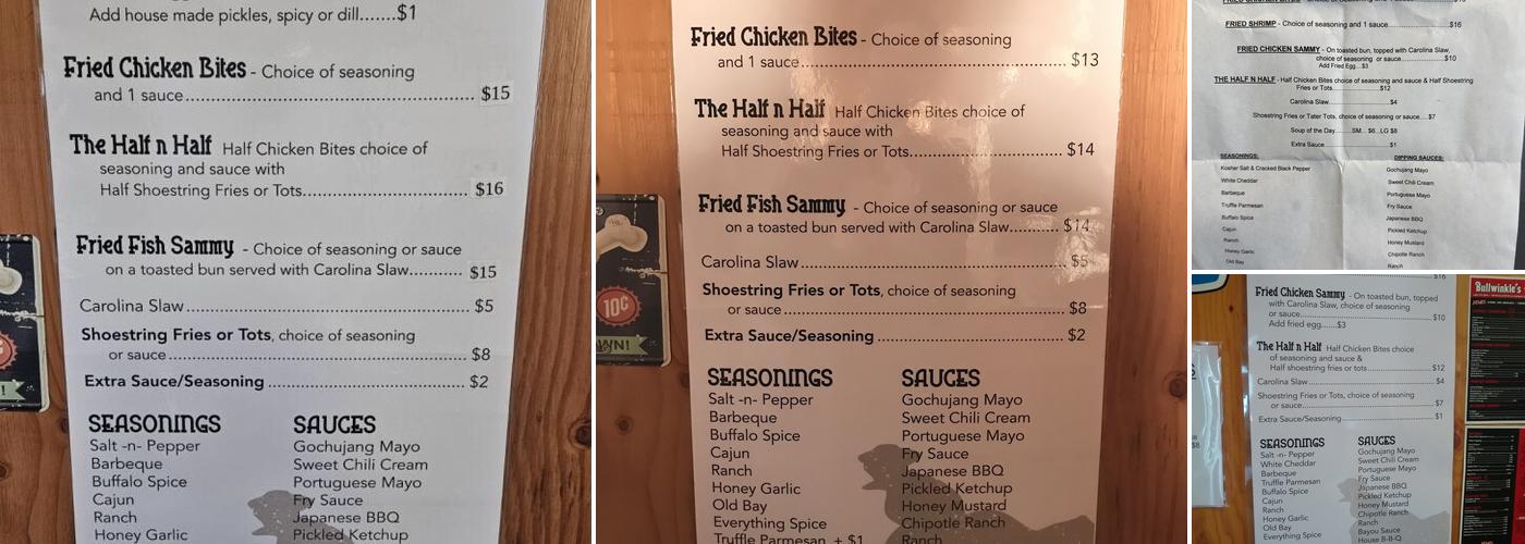 Pete's Fried Chicken Menu