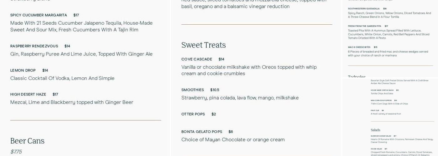 The Spotted Frog Menu