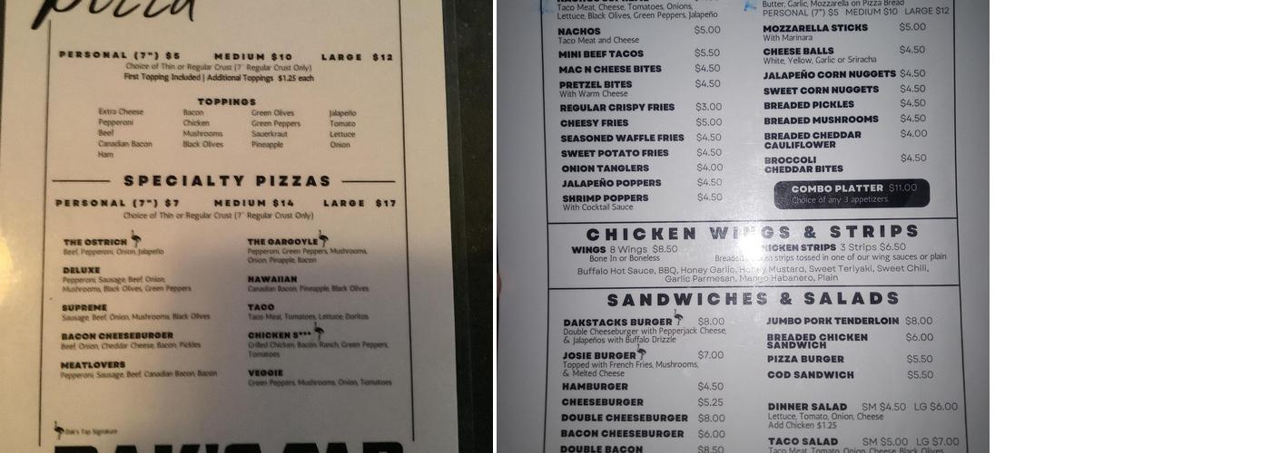 Dak's Tap Menu