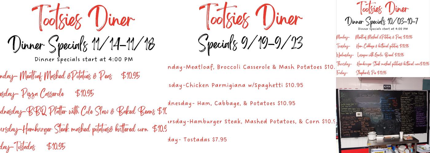 Tootsies Diner Menu