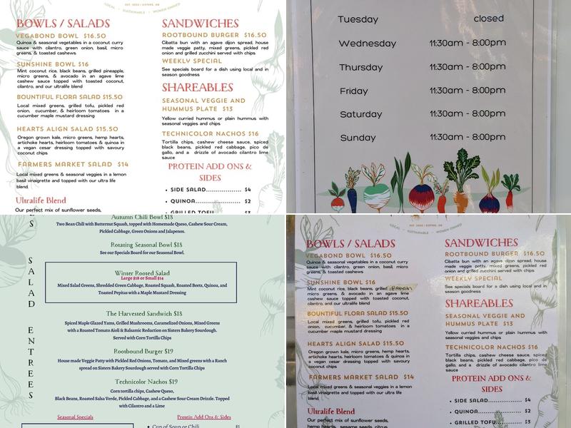 Rootbound Menu