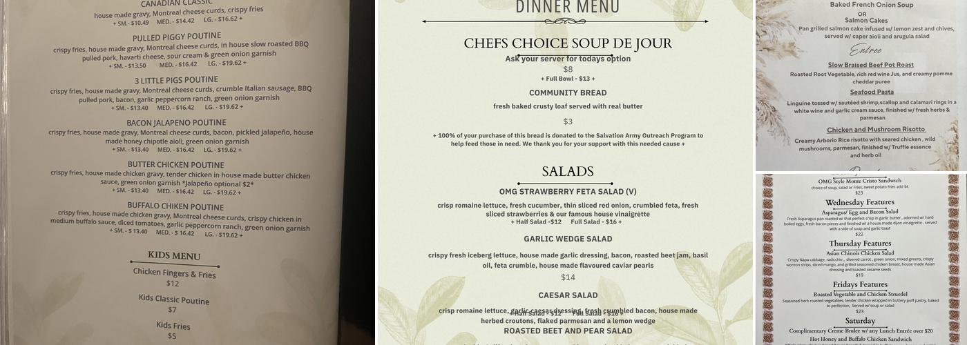 Simply OMG Casual Cuisine Menu