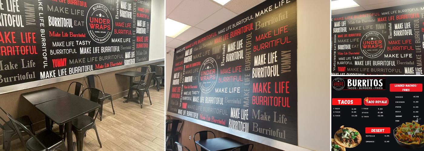 Under Wraps Burritos Menu