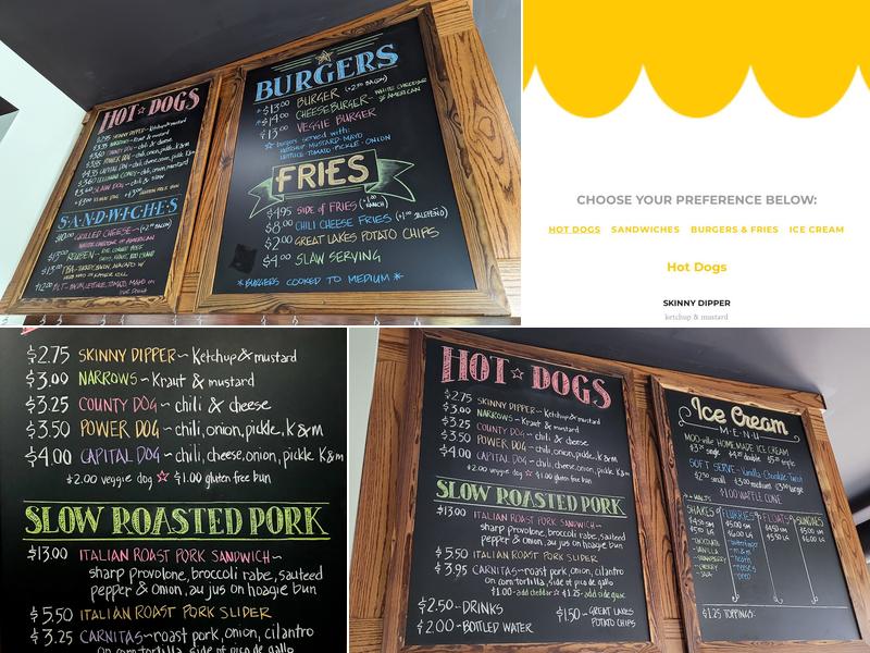 The Capital Dog Menu