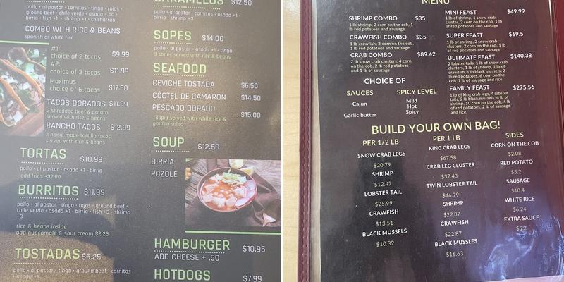 Taqueria 2 Hermanos Menu