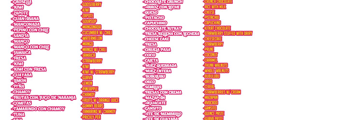 La Michoacana Plus Stockton,CA Menu