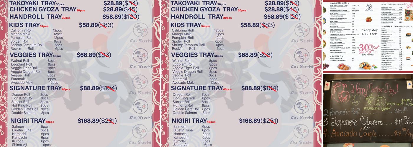 Au Sushi Menu