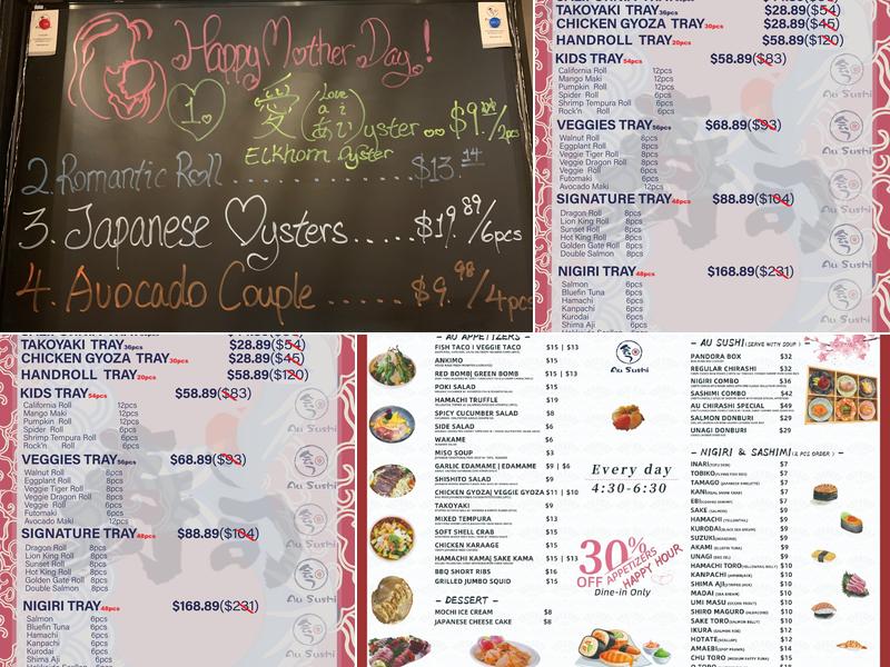 Au Sushi Menu