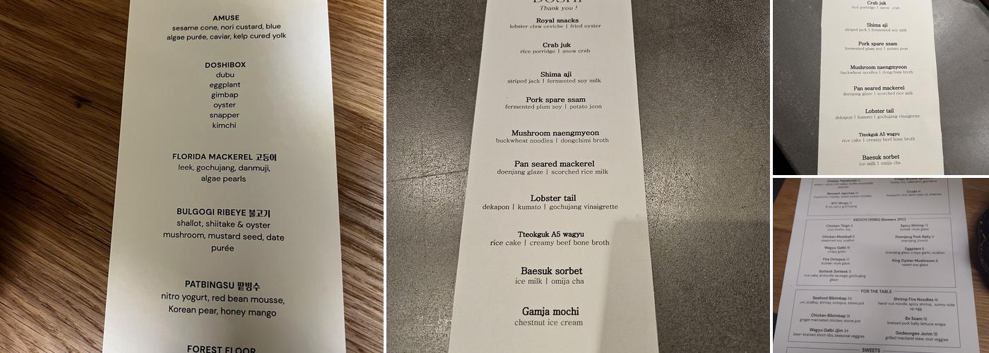 Doshi Menu