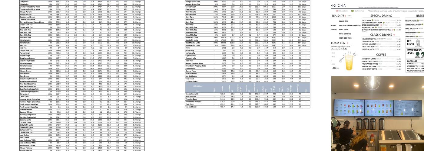 Feng Cha New Orleans Menu