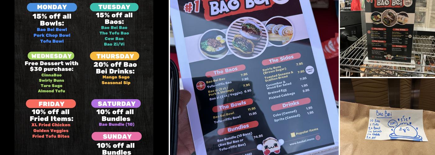 Bao Bei Menu