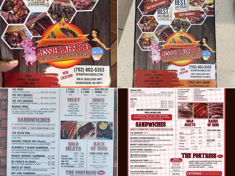 Jessie Rae's BBQ Menu