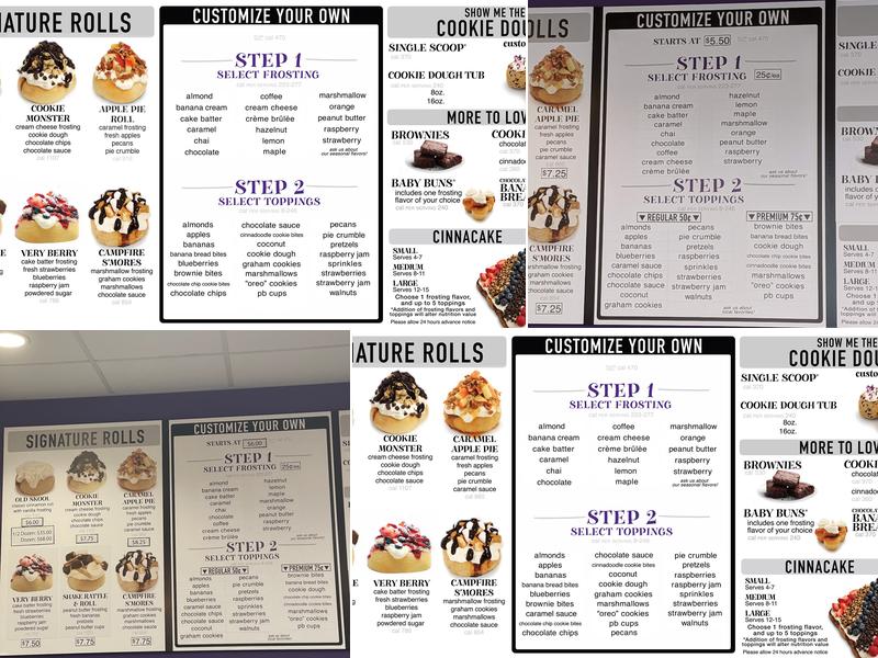Cinnaholic Menu