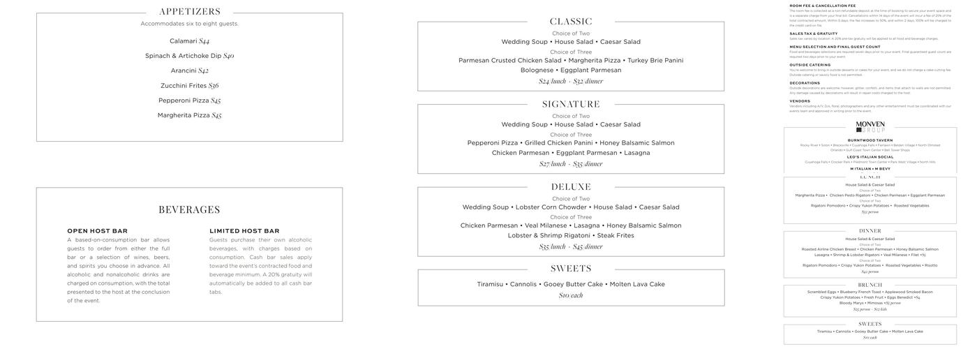 Leo's Italian Social Menu