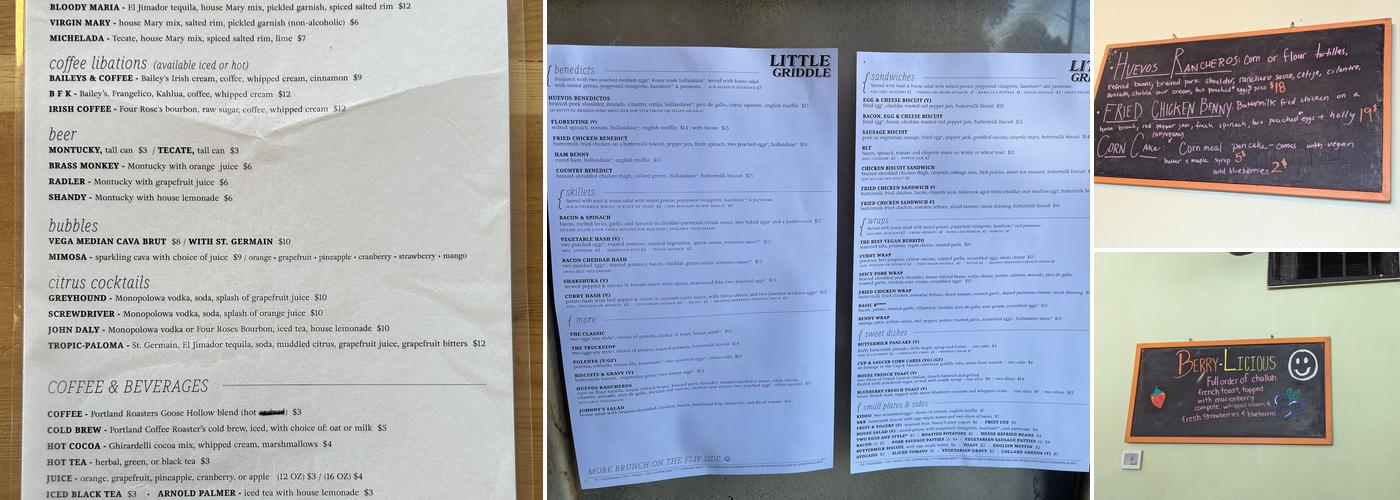 Little Griddle Menu