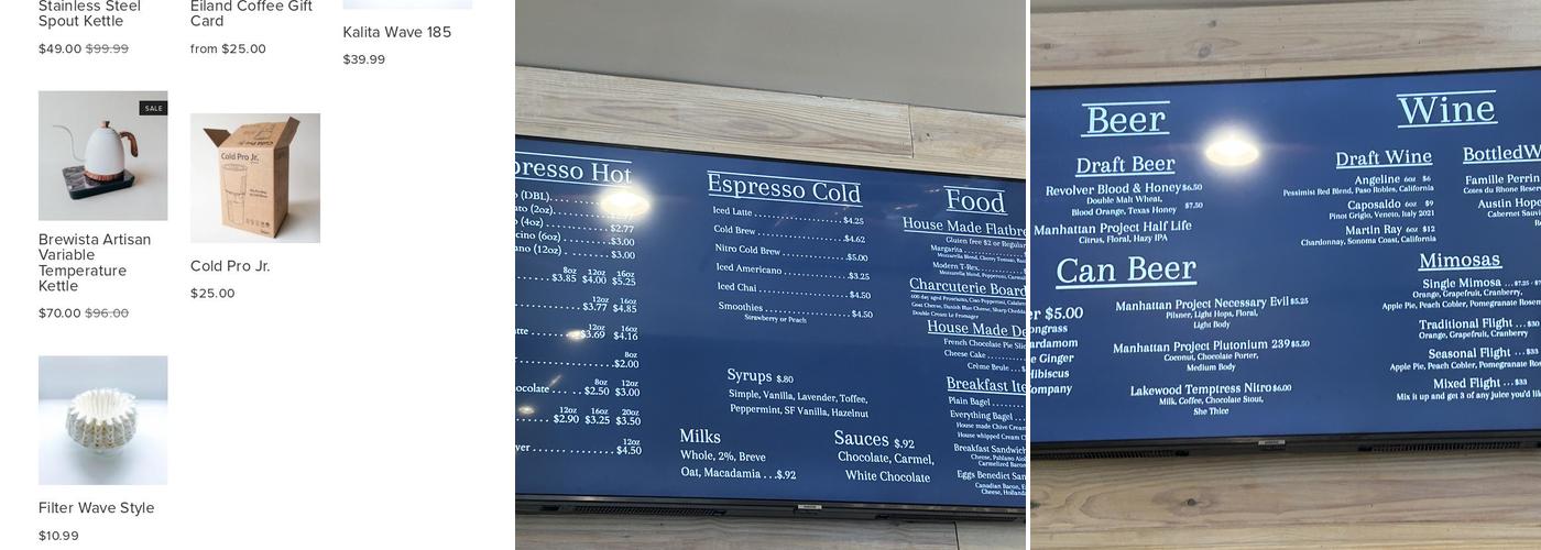 Eiland Coffee at Canyon Creek Menu