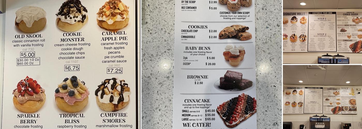 Cinnaholic Menu