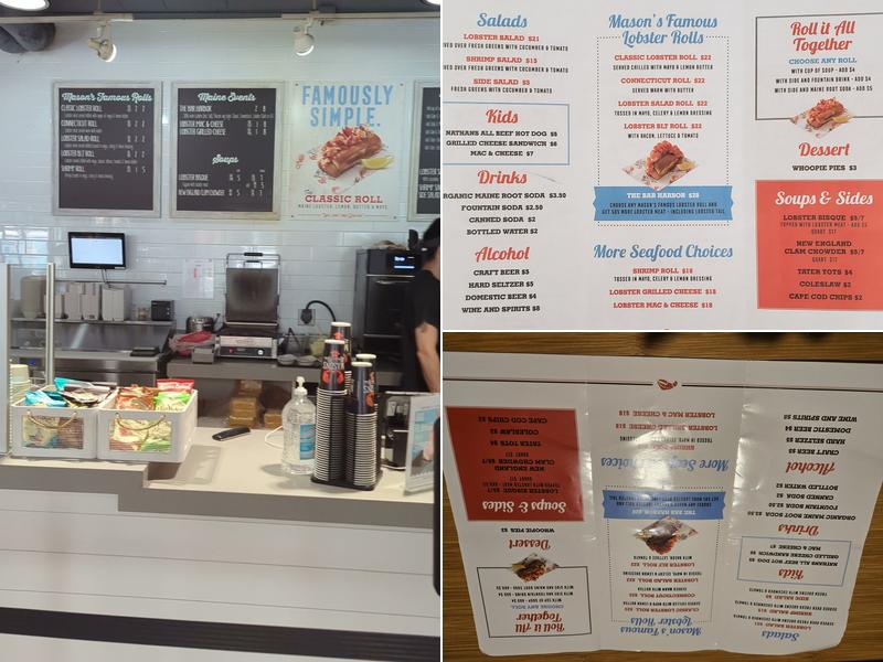 Mason's Famous Lobster Rolls Menu