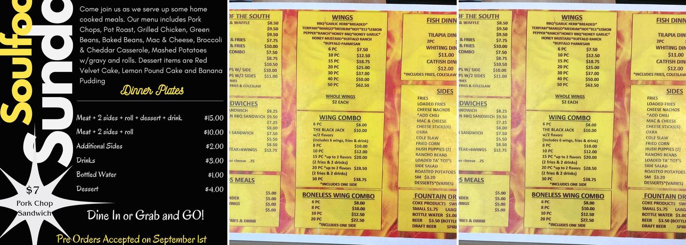 Wings Plus Menu
