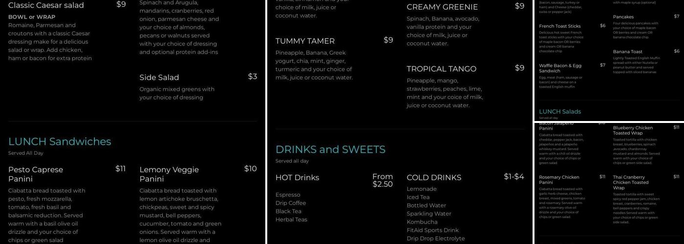 Dorys Cafe Menu