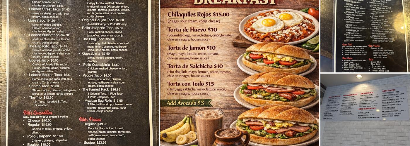 Bibis enchiladas & grill Menu