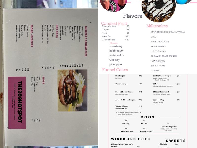 The 209 HotSpot Menu