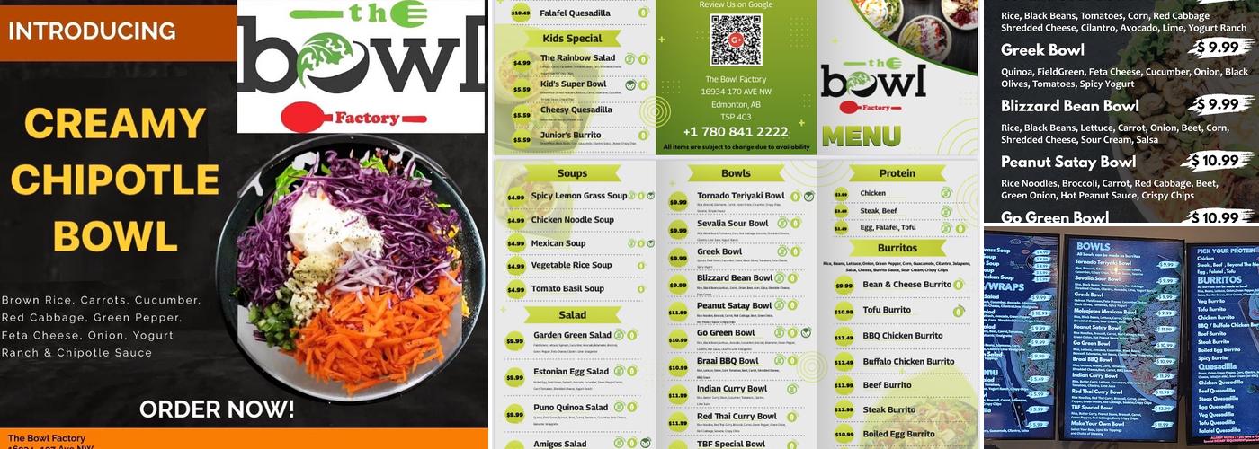 The Bowl Factory Menu