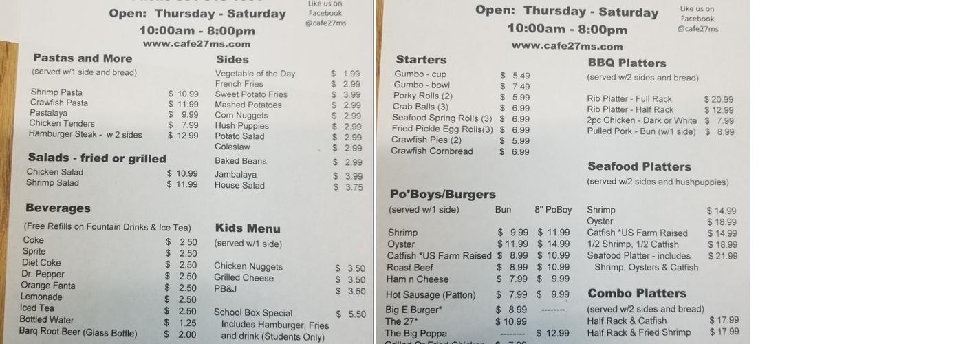 Down Home Kitchen Menu