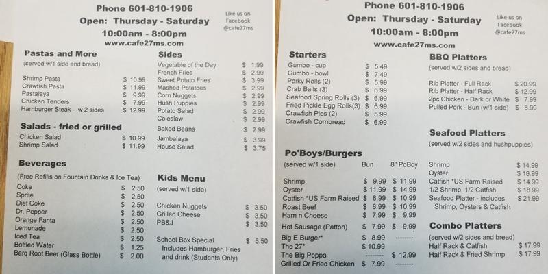 Down Home Kitchen Menu