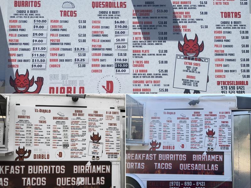 Tacos el Diablo ll Menu
