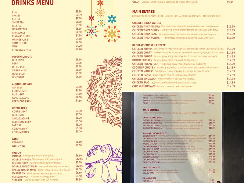 Colorado Curry - Berthoud Menu