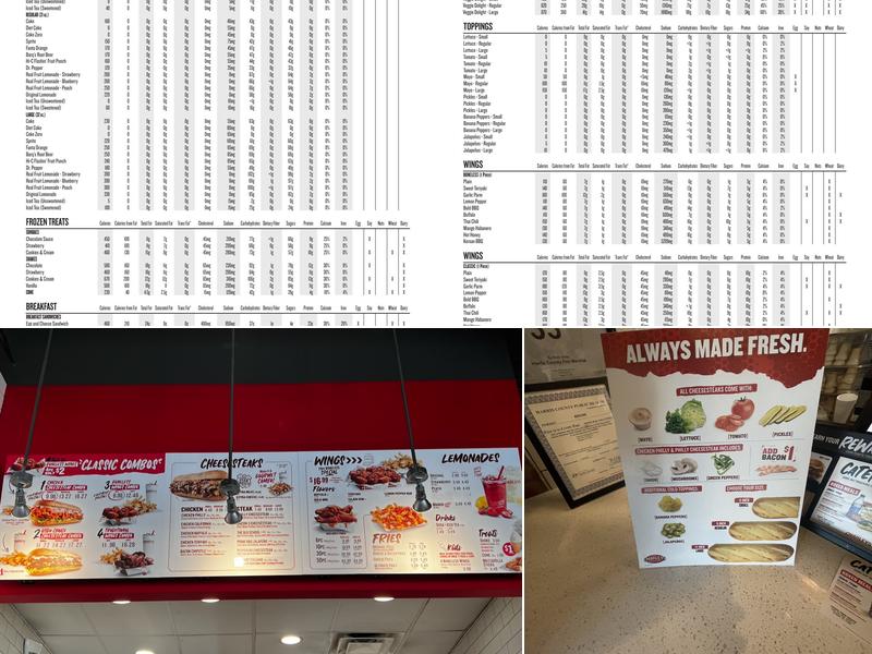 Charleys Cheesesteaks and Wings Menu