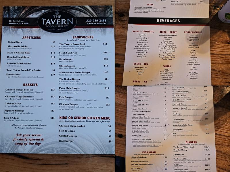 The Tavern Menu