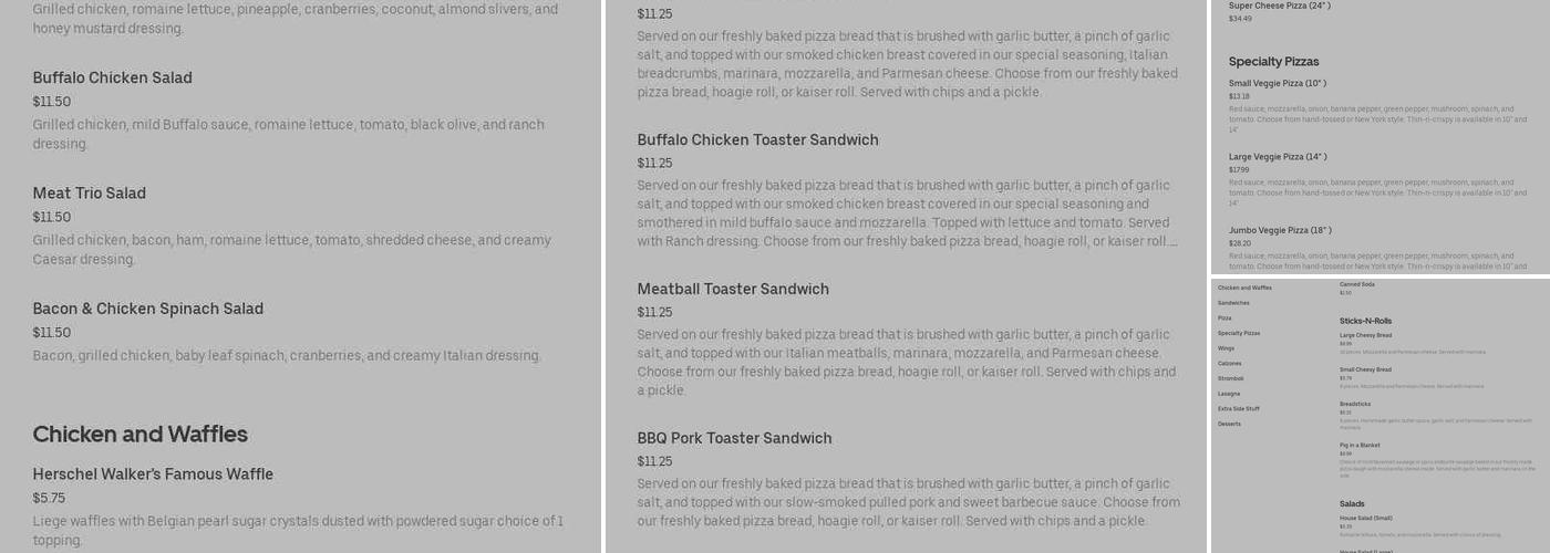 Zoner's Pizza Wings & Waffles Menu