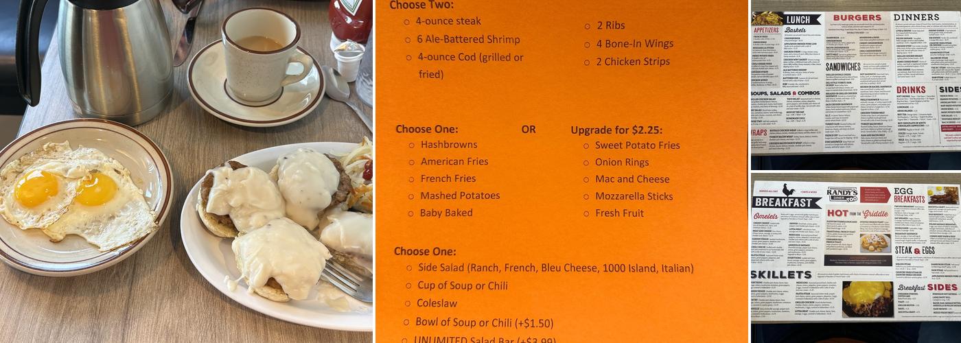 Randy's Diner Too Menu