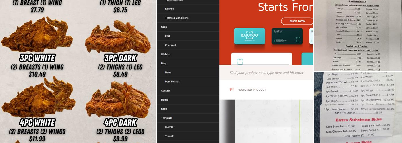 Barber's Chicken And Fish Menu