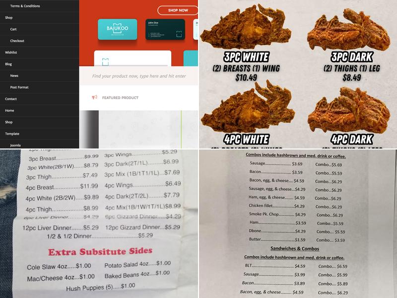 Barber's Chicken And Fish Menu