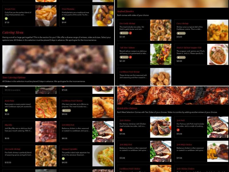 KetchAFire Jerk and Seafood Menu